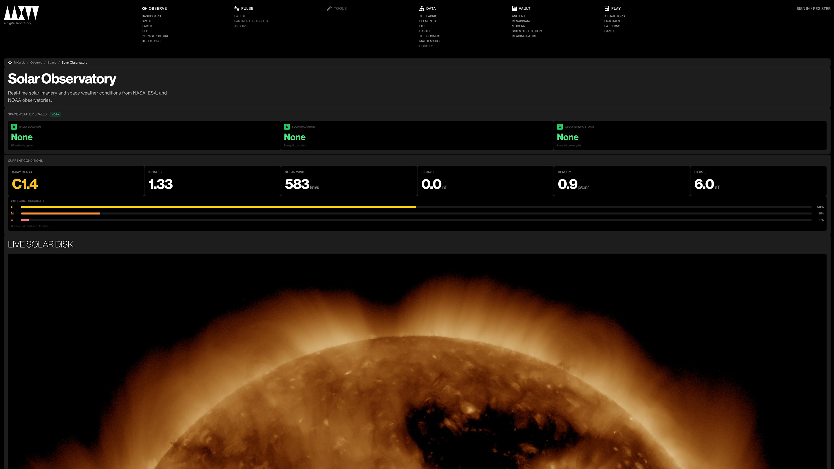 Observatory - astronomical data feeds